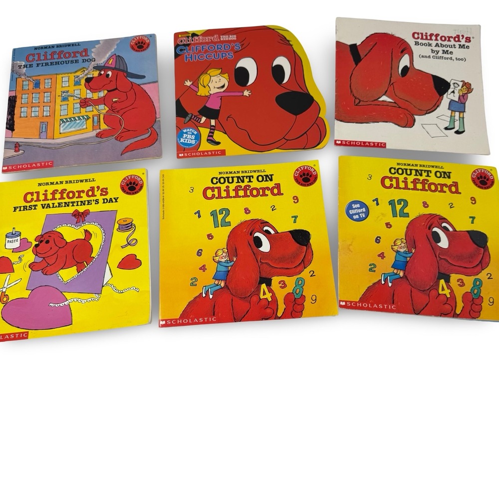 VTG Clifford The Big Red Dog Scholastic Book Lot of 5 (6) Early Reader Bridwell